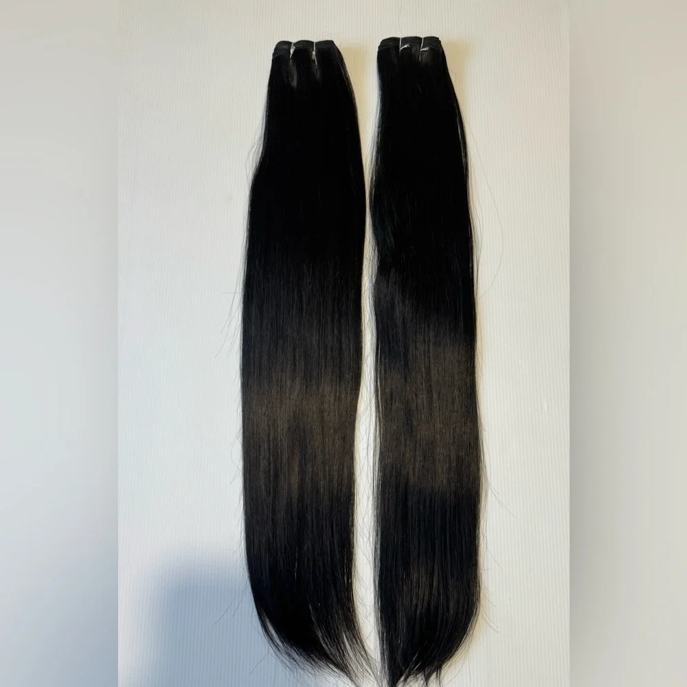 30 in Black Weave / wefts Hair Extensions In Straight Hair - Realistic
